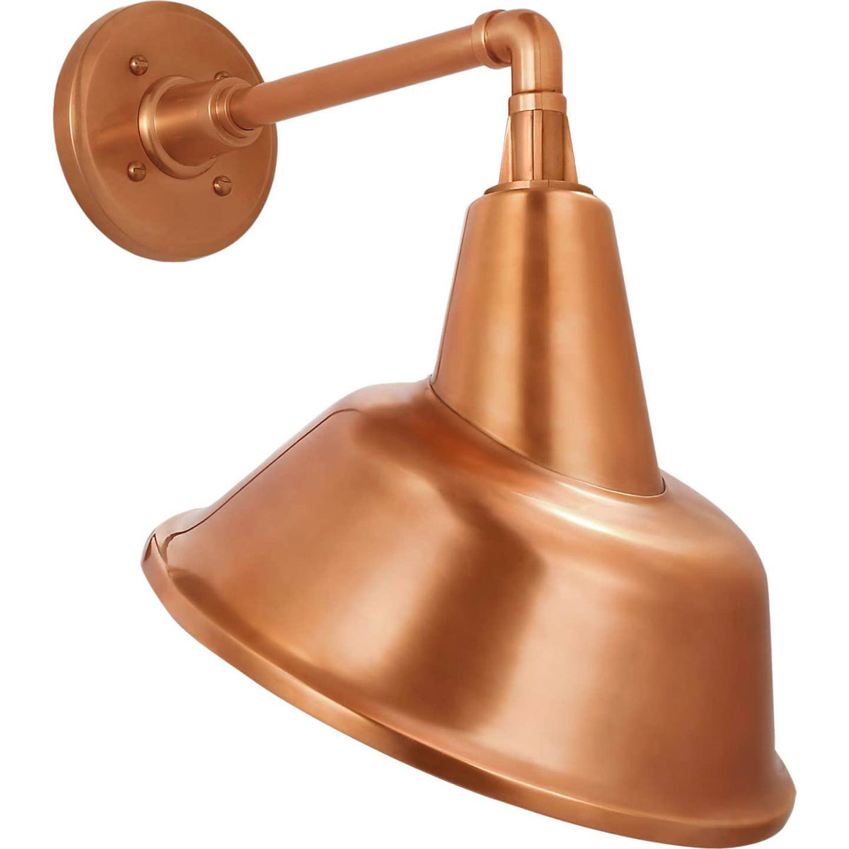 Thomas O'Brien Academy 11" Mack Barn Light in Soft Copper with 12.5" Soft Copper Tilted Bowers Shade W12.5" x H17.5" x E14"