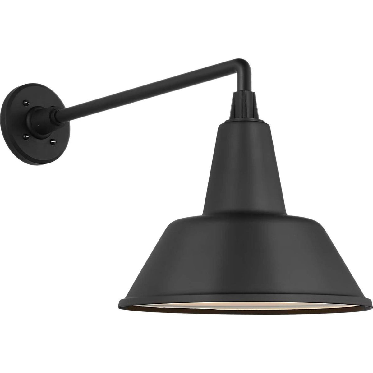 Thomas O'Brien Academy 17.5" Mack Barn Light in Matte Black with 12.5" Bowers Shade W12.5" x H14.5" x E23.5"