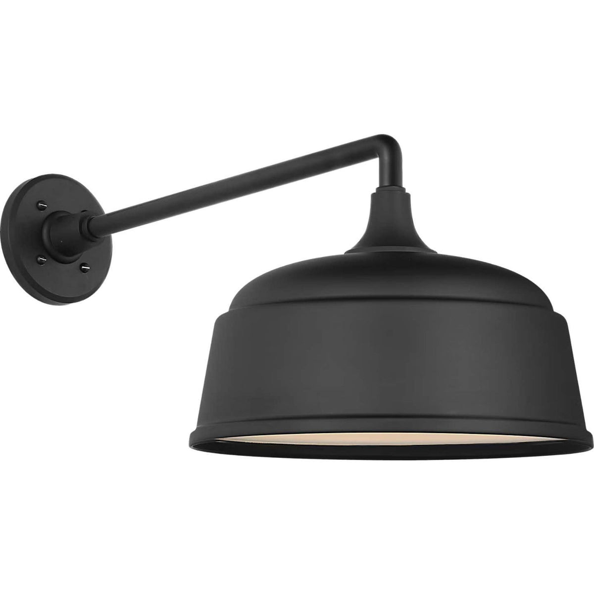 Thomas O'Brien Academy 17.5" Mack Barn Light in Matte Black with 12.5" Rockhouse Shade W12.5" x H12" x E23.5"