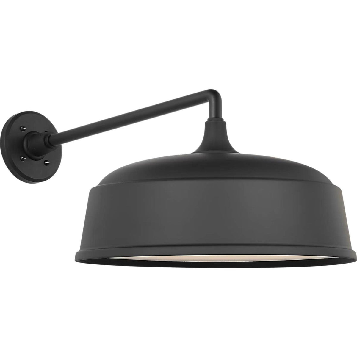 Thomas O'Brien Academy 17.5" Mack Barn Light in Matte Black with 16" Rockhouse Shade W16" x H12" x E25.25"