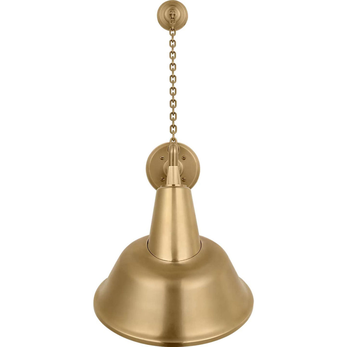 Thomas O'Brien Academy 17.5" Anchored Mack Barn Light in Hand-Rubbed Antique Brass with 12.5" Tilted Bowers Shade W12.5" x H30.5" x E21"