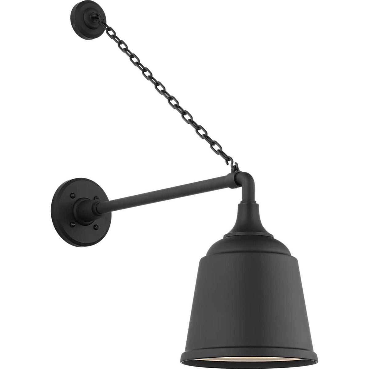 Thomas O'Brien Academy 17.5" Anchored Mack Barn Light in Matte Black with 8" Rockhouse Shade W8" x H26.25" x E21.25"
