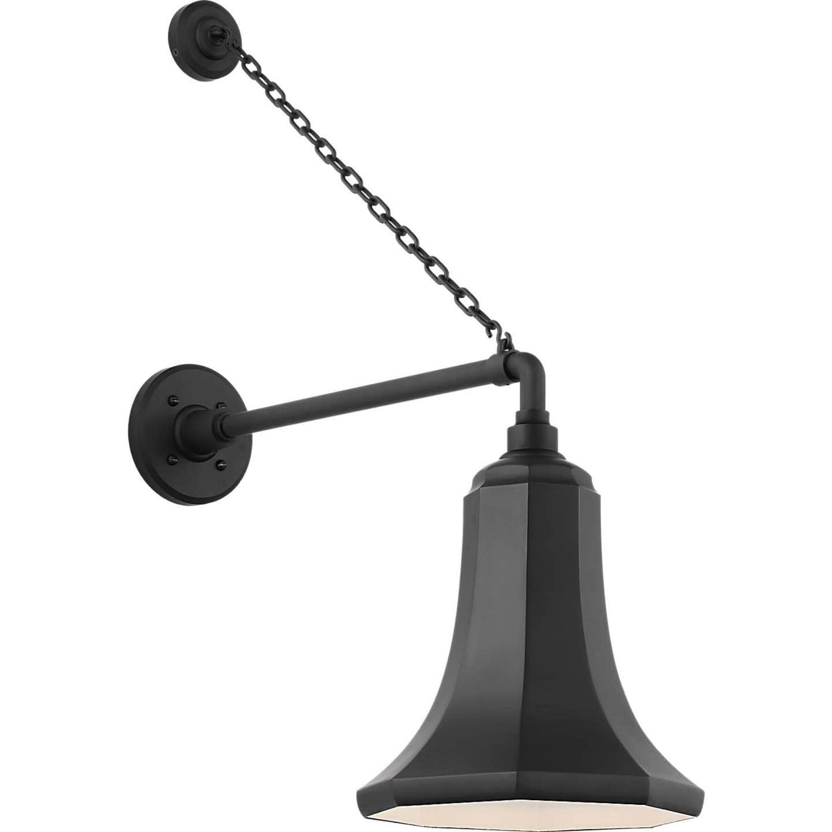 Thomas O'Brien Academy 17.5" Anchored Mack Barn Light in Matte Black with 9.25" Savannah Shade W9.25" x H28.5" x E22"