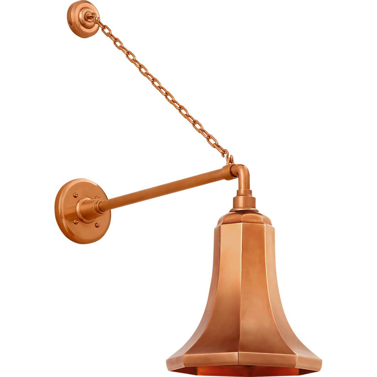 Thomas O'Brien Academy 17.5" Anchored Mack Barn Light in Soft Copper with 9.25" Savannah Shade W9.25" x H28.5" x E22"