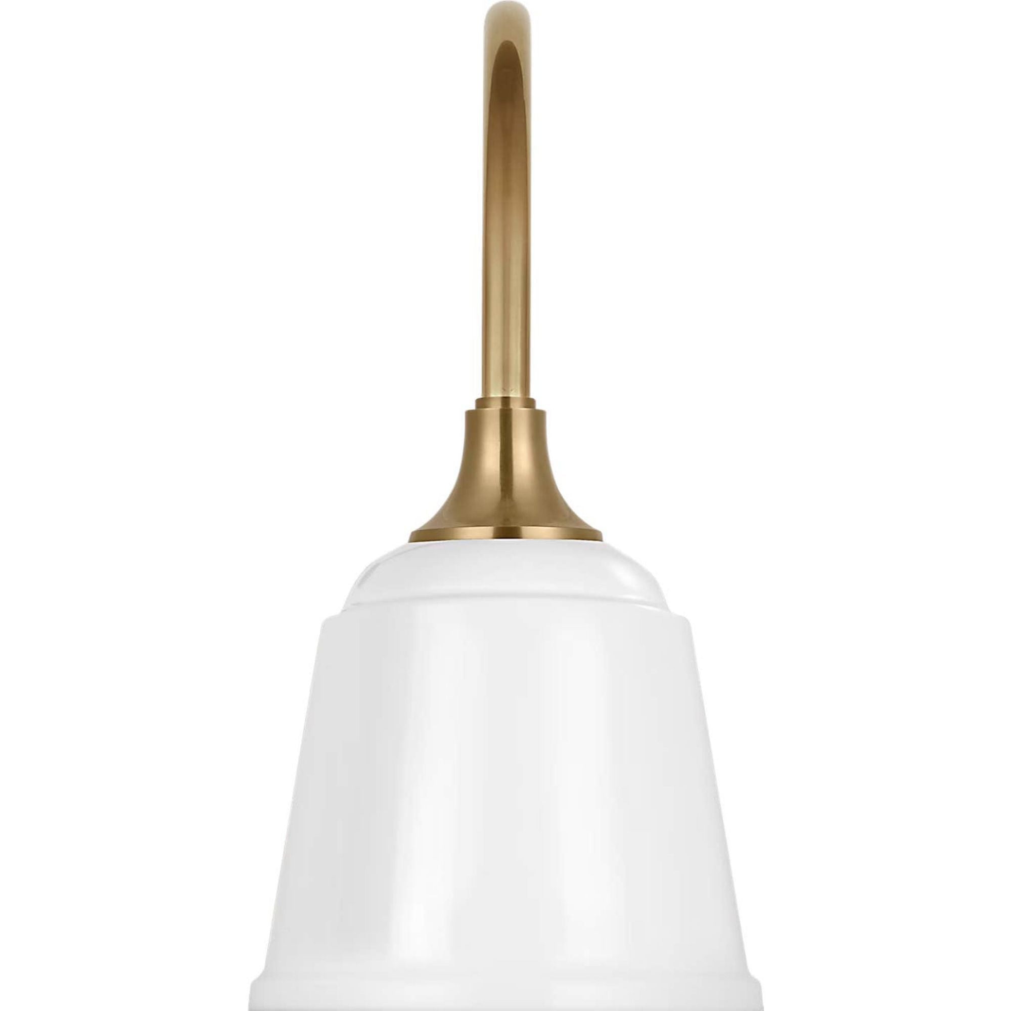 Thomas O'Brien Academy 11" Arched Mack Barn Light in Hand-Rubbed Antique Brass with 8" White Rockhouse Shade W8" x H16.25" x E14.5"