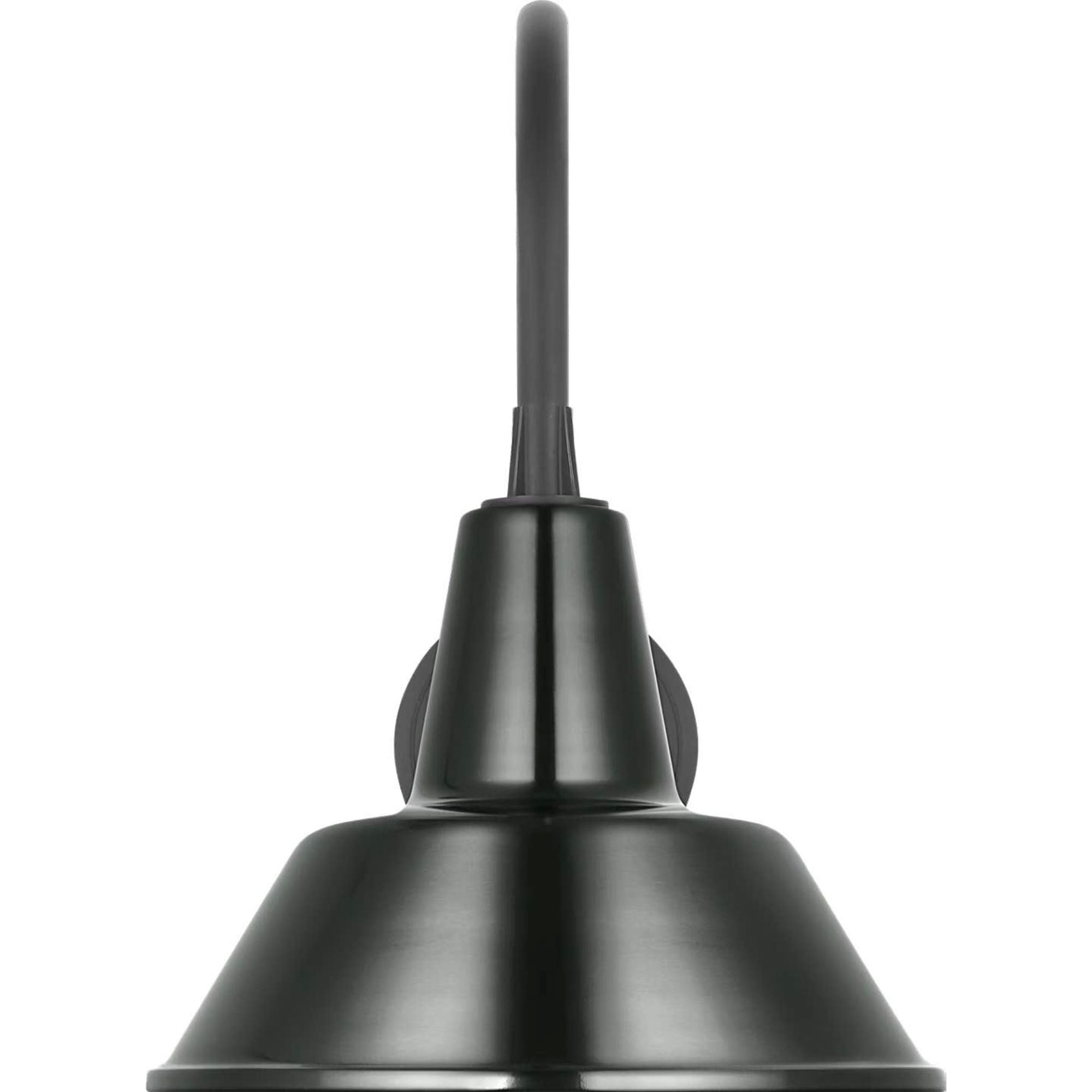 Thomas O'Brien Academy 11" Arched Mack Barn Light in Matte Black with 12.5" Green Bowers Shade W12.5" x H17.5" x E16.75"