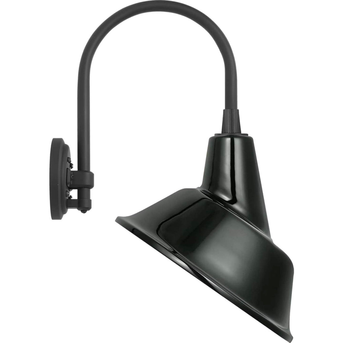 Thomas O'Brien Academy 11" Arched Mack Barn Light in Matte Black with 12.5" Green Tilted Bowers Shade W12.5" x H20.5" x E14.25"