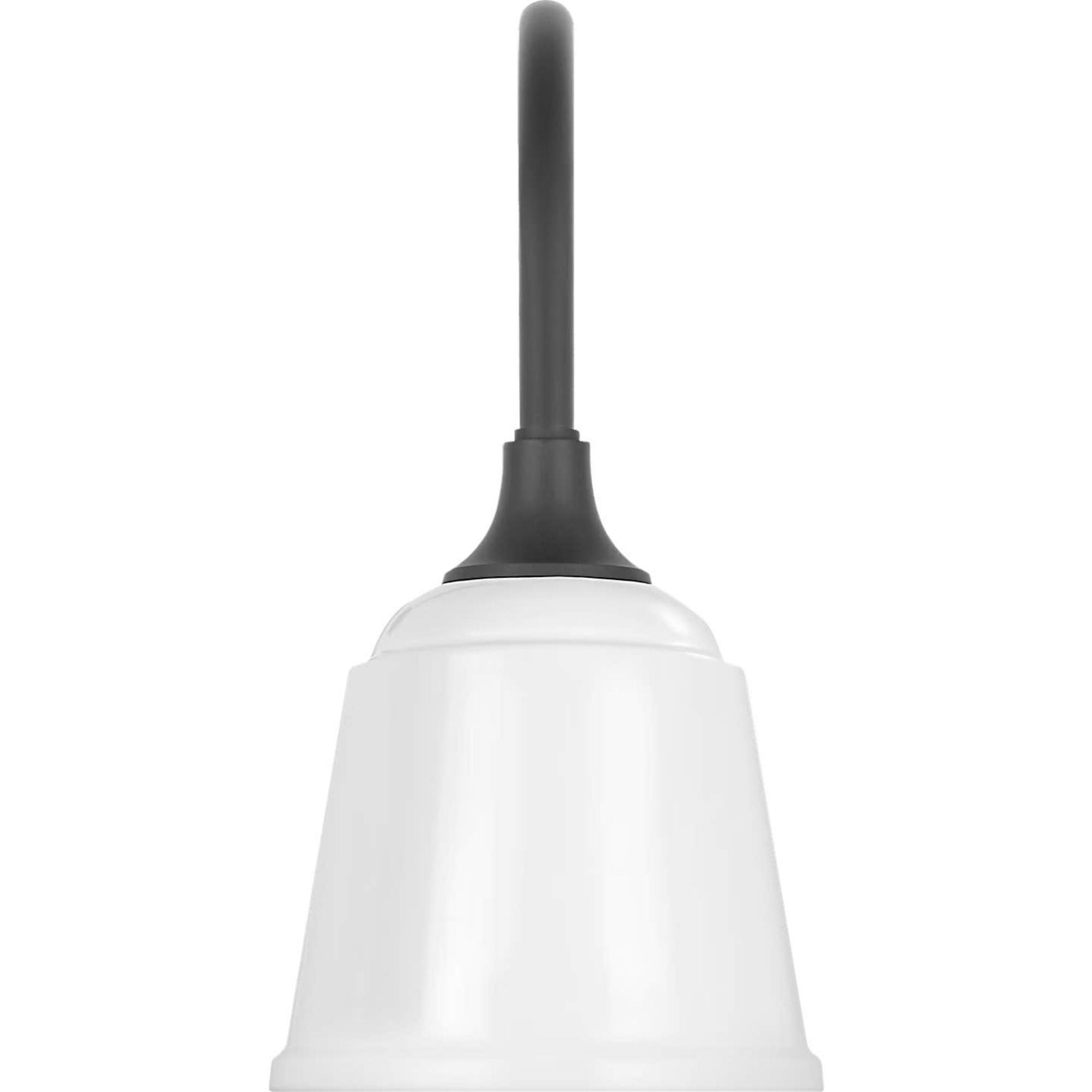 Thomas O'Brien Academy 11" Arched Mack Barn Light in Matte Black with 8" White Rockhouse Shade W8" x H16.25" x E14.5"