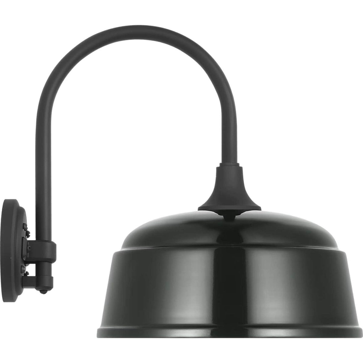 Thomas O'Brien Academy 11" Arched Mack Barn Light in Matte Black with 12.5" Green Rockhouse Shade W12.5" x H15" x E16.75"