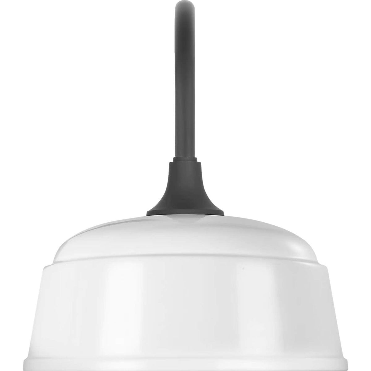 Thomas O'Brien Academy 11" Arched Mack Barn Light in Matte Black with 12.5" White Rockhouse Shade W12.5" x H15" x E16.75"
