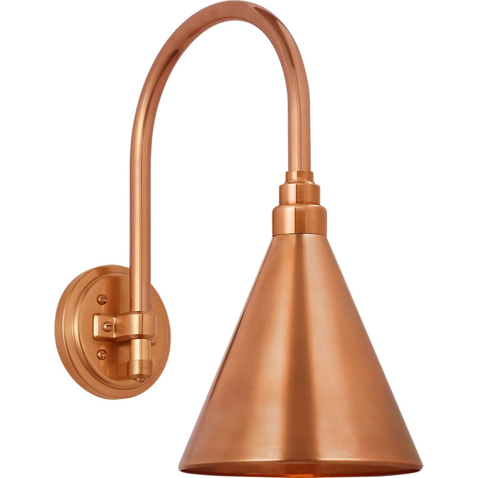 Thomas O'Brien Academy 11" Arched Mack Barn Light in Soft Copper with 9" Soft Copper Conical Savannah Shade W9" x H17.5" x E15"