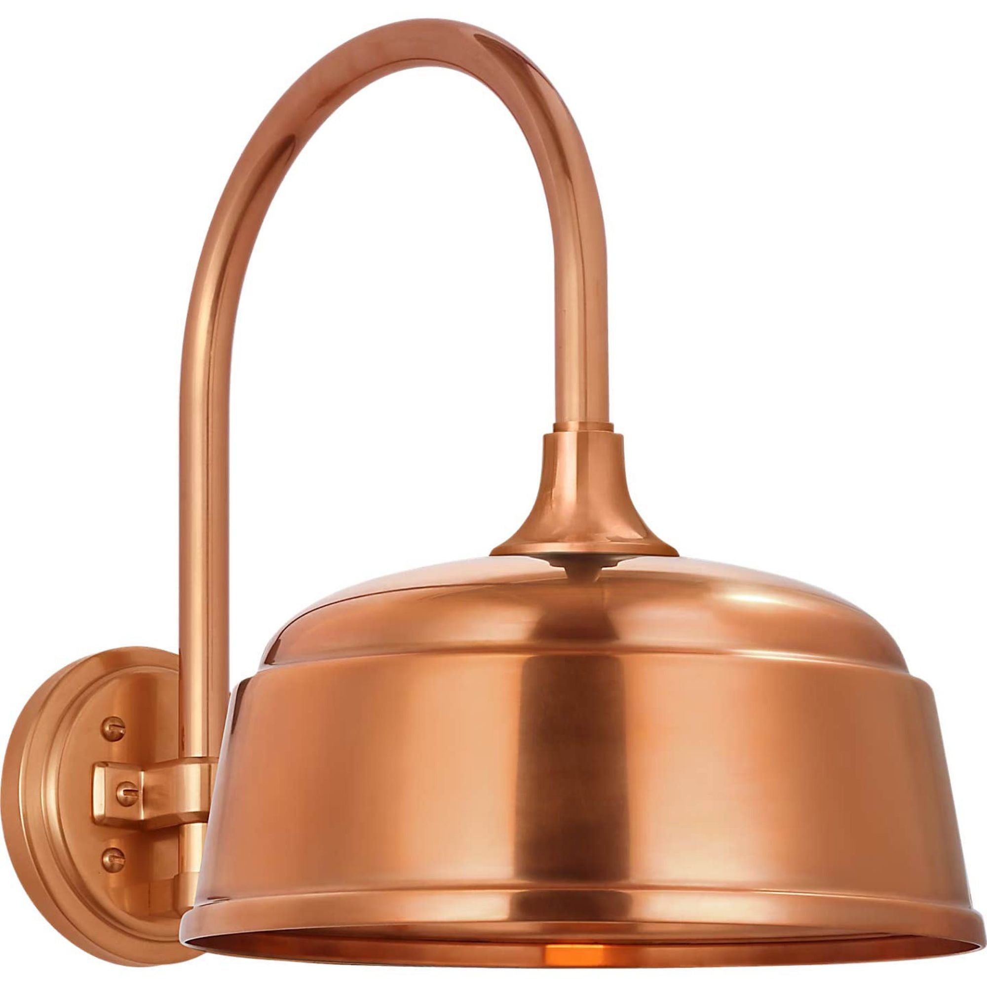 Thomas O'Brien Academy 11" Arched Mack Barn Light in Soft Copper with 12.5" Soft Copper Rockhouse Shade W12.5" x H15" x E16.75"