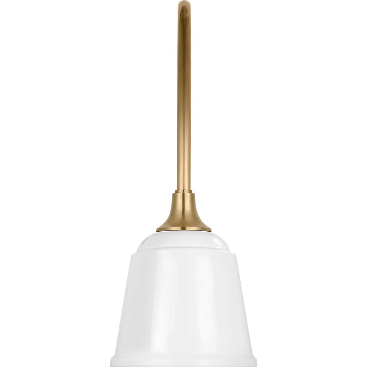 Thomas O'Brien Academy 19.5" Arched Mack Barn Light in Hand-Rubbed Antique Brass with 8" White Rockhouse Shade W8" x H21" x E23"