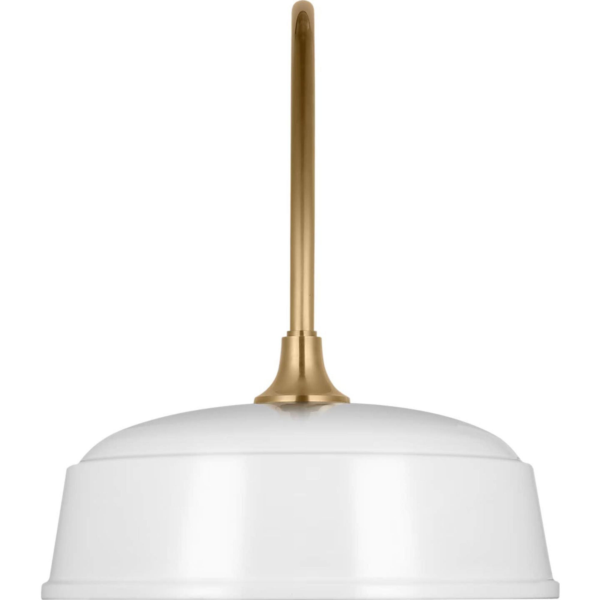 Thomas O'Brien Academy 19.5" Arched Mack Barn Light in Hand-Rubbed Antique Brass with 16" White Rockhouse Shade W16" x H19.5" x E27"