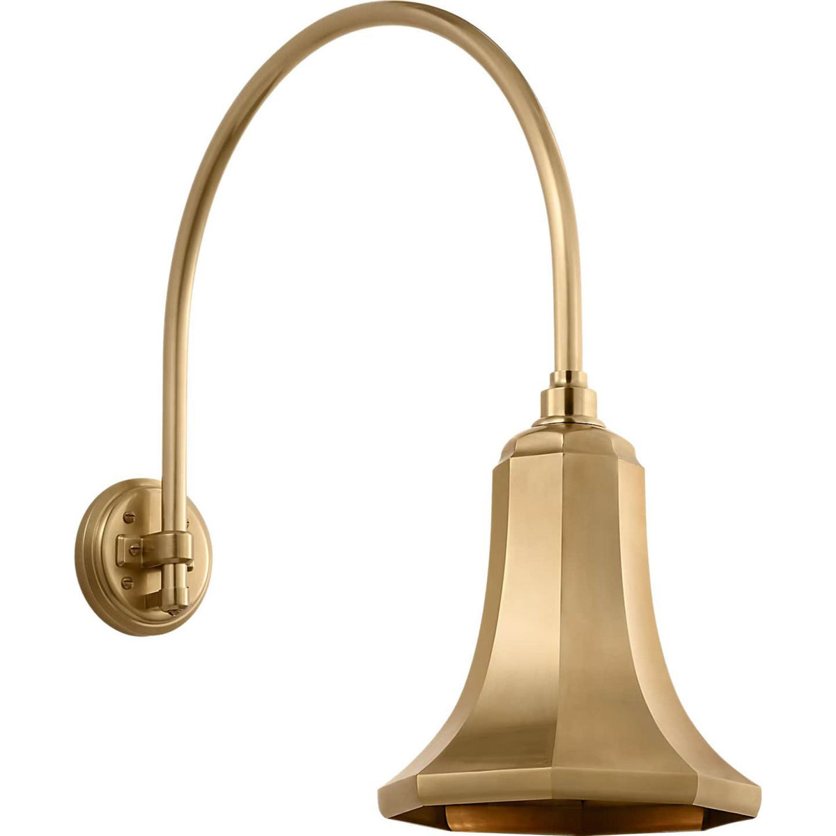 Thomas O'Brien Academy 19.5" Arched Mack Barn Light in Hand-Rubbed Antique Brass with 9.25" Savannah Shade W9.25" x H23.25" x E23.75"
