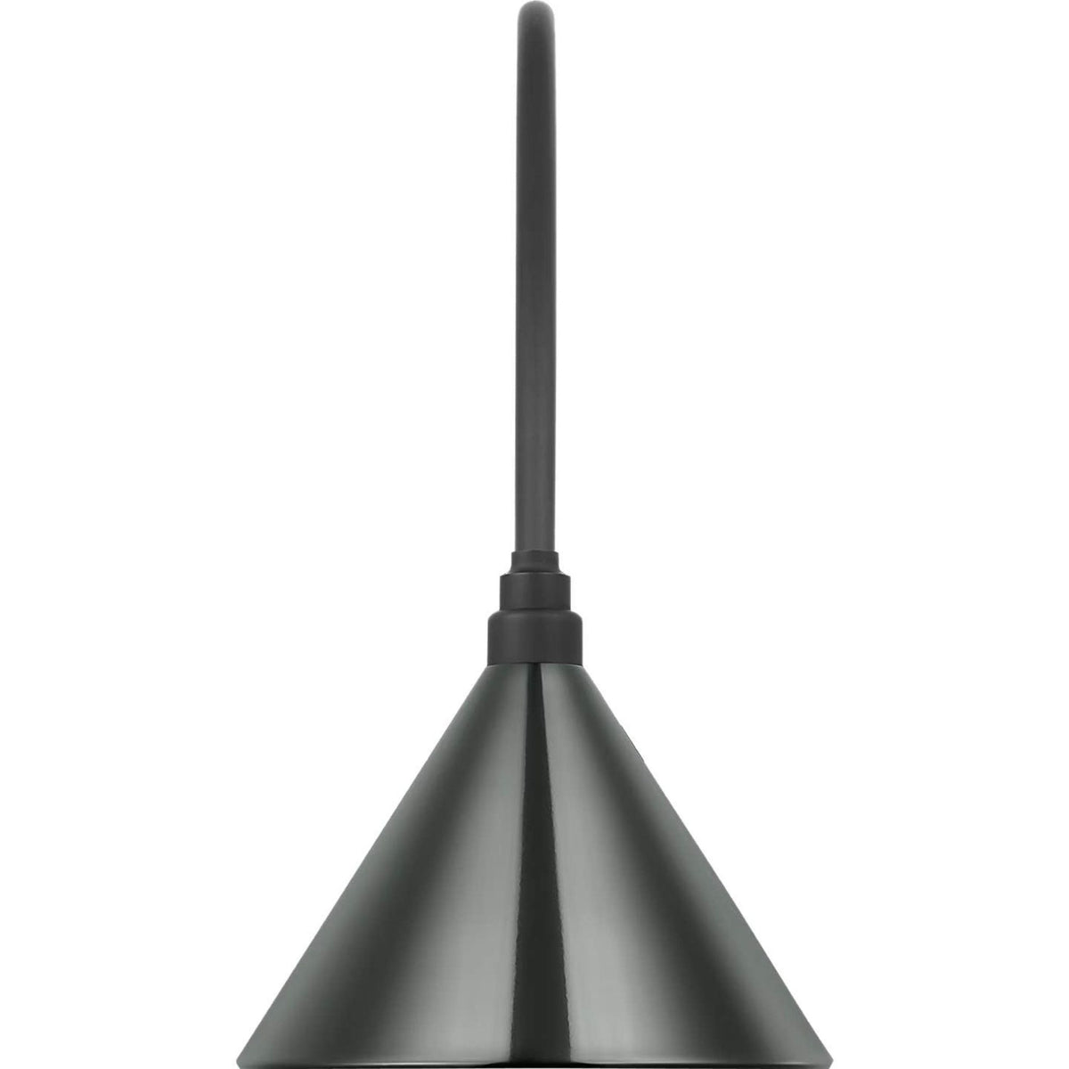 Thomas O'Brien Academy 19.5" Arched Mack Barn Light in Matte Black with 12.5" Green Conical Savannah Shade W12.5" x H22.25" x E25.25"