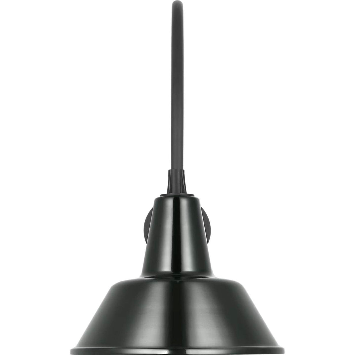 Thomas O'Brien Academy 19.5" Arched Mack Barn Light in Matte Black with 12.5" Green Bowers Shade W12.5" x H22" x E25.25"