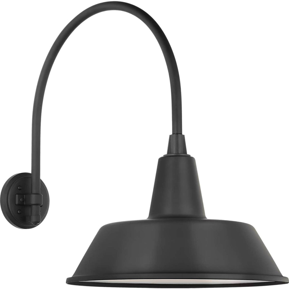 Thomas O'Brien Academy 19.5" Arched Mack Barn Light in Matte Black with 16" Bowers Shade W16" x H22" x E27"