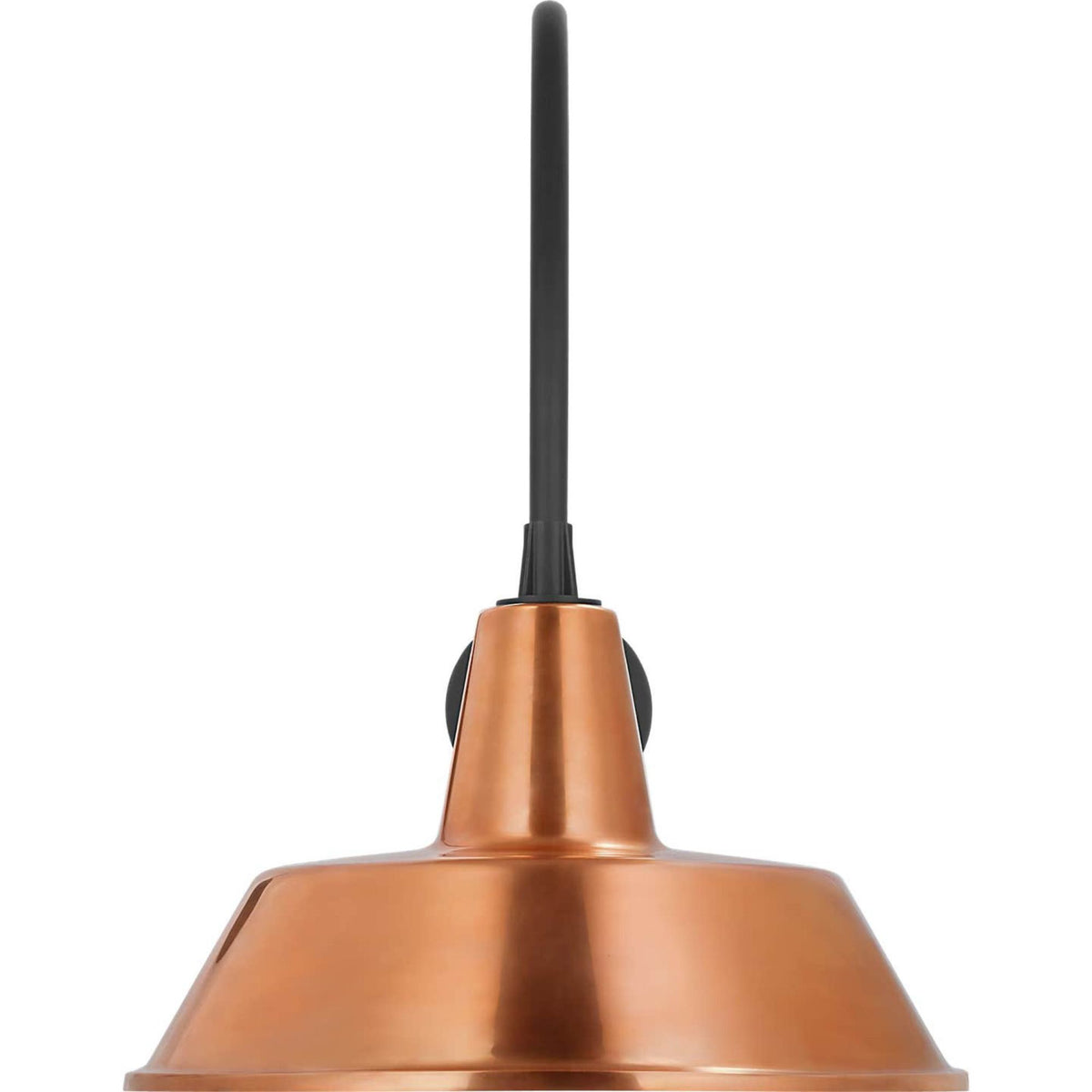 Thomas O'Brien Academy 19.5" Arched Mack Barn Light in Matte Black with 16" Soft Copper Bowers Shade W16" x H22" x E27"