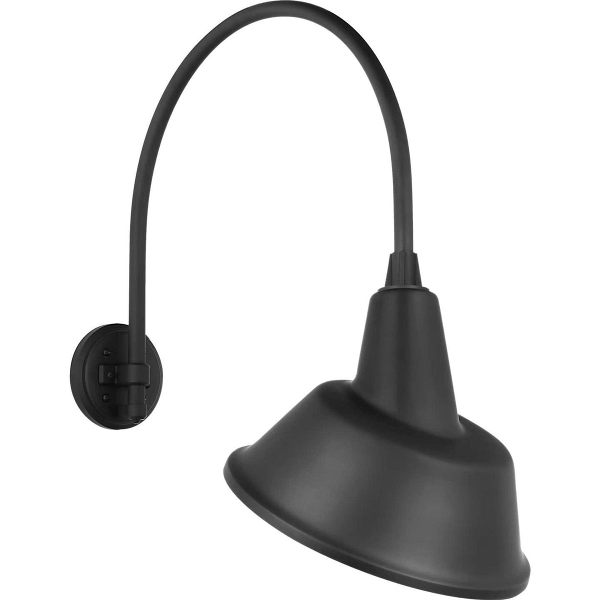 Thomas O'Brien Academy 19.5" Arched Mack Barn Light in Matte Black with 12.5" Tilted Bowers Shade W12.5" x H25" x E22.75"
