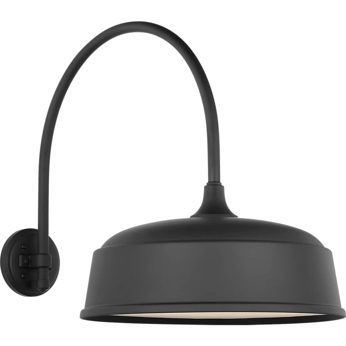 Thomas O'Brien Academy 19.5" Arched Mack Barn Light in Matte Black with 16" Rockhouse Shade W16" x H19.5" x E27"