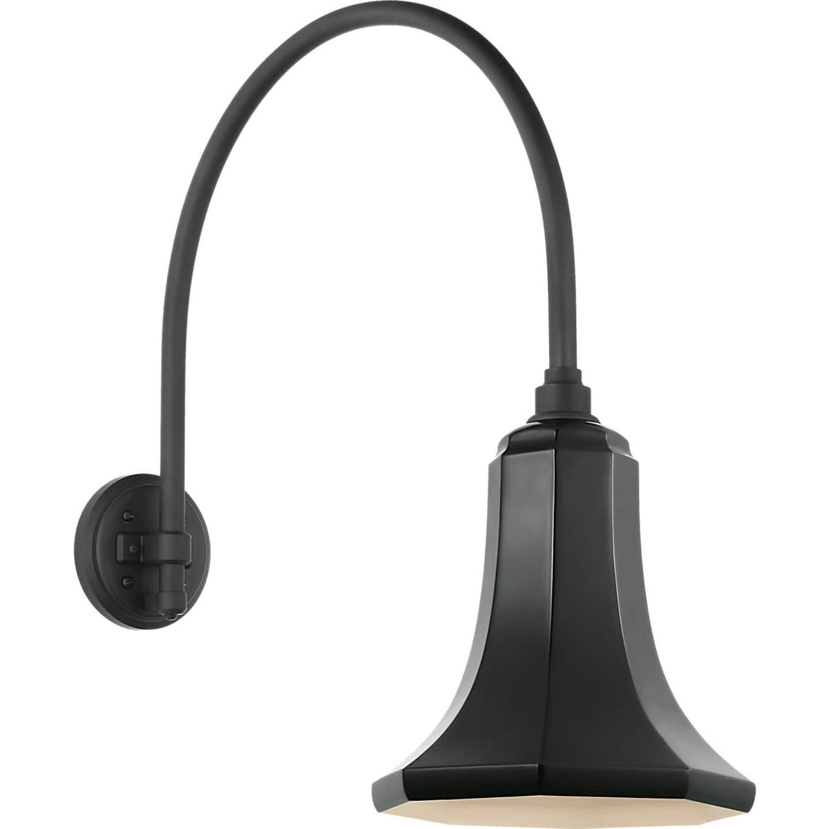 Thomas O'Brien Academy 19.5" Arched Mack Barn Light in Matte Black with 9.25" Green Savannah Shade W9.25" x H23.25" x E23.75"