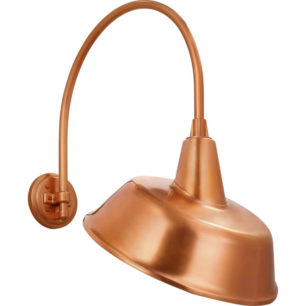 Thomas O'Brien Academy 19.5" Arched Mack Barn Light in Soft Copper with 16" Tilted Bowers Shade W16" x H26" x E24"