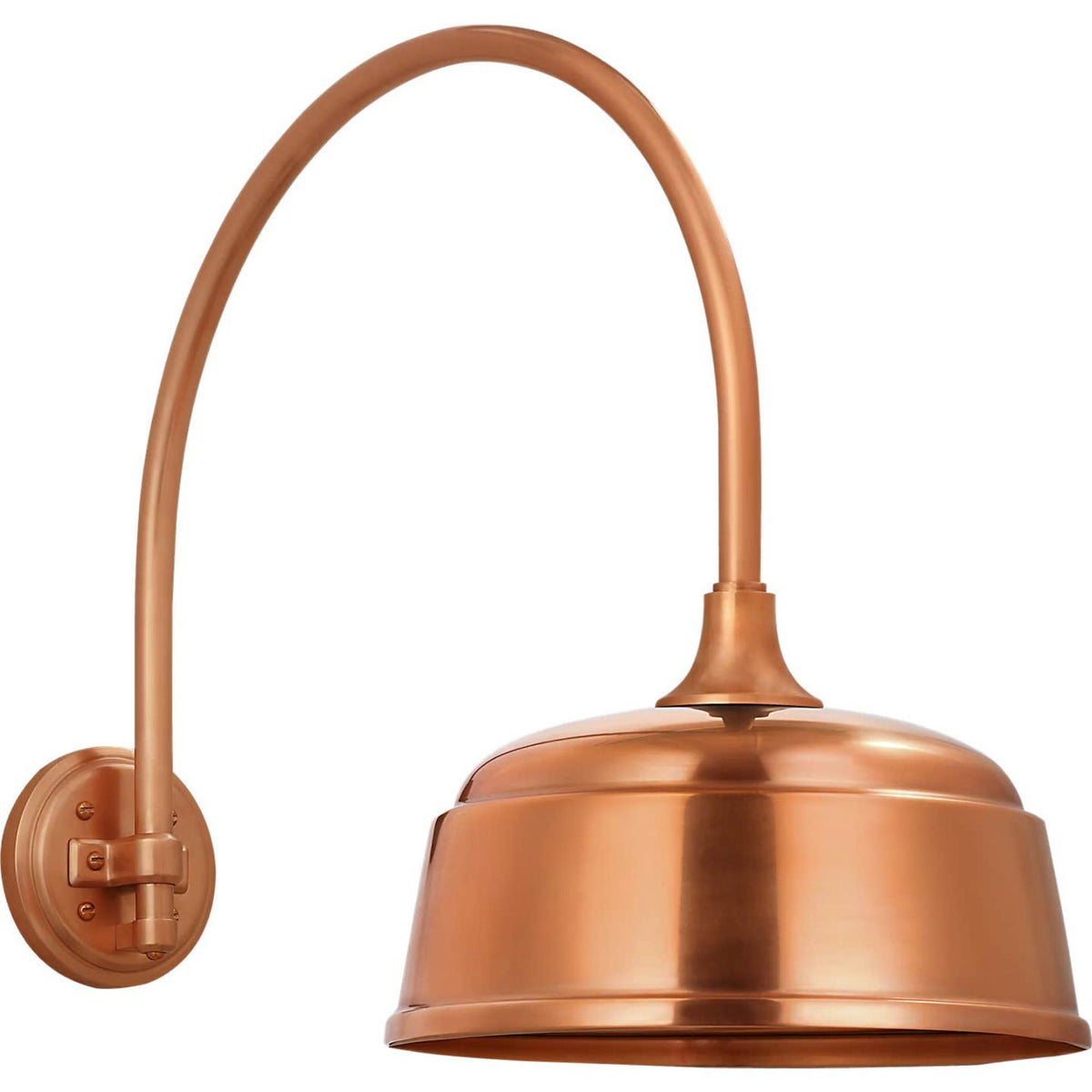 Thomas O'Brien Academy 19.5" Arched Mack Barn Light in Soft Copper with 12.5" Rockhouse Shade W12.5" x H19.5" x E25.25"