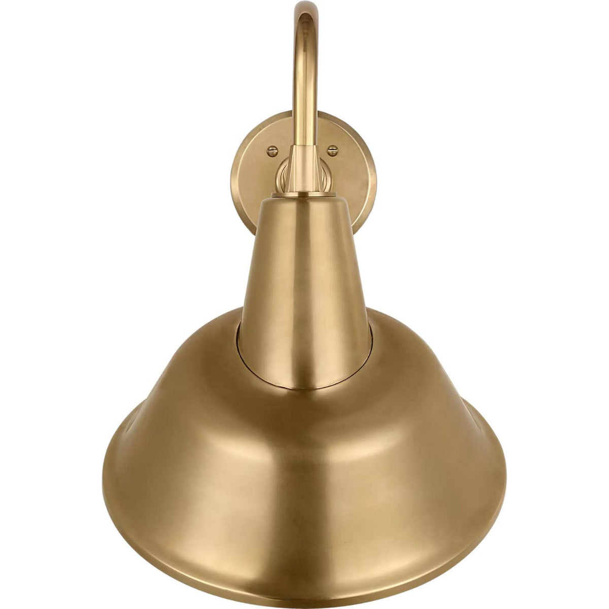 Thomas O'Brien Academy 11" Flynn Barn Light in Hand-Rubbed Antique Brass with 12.5" Hand-Rubbed Antique Brass Tilted Bowers Shade W12.5" x H18.5" x E14"