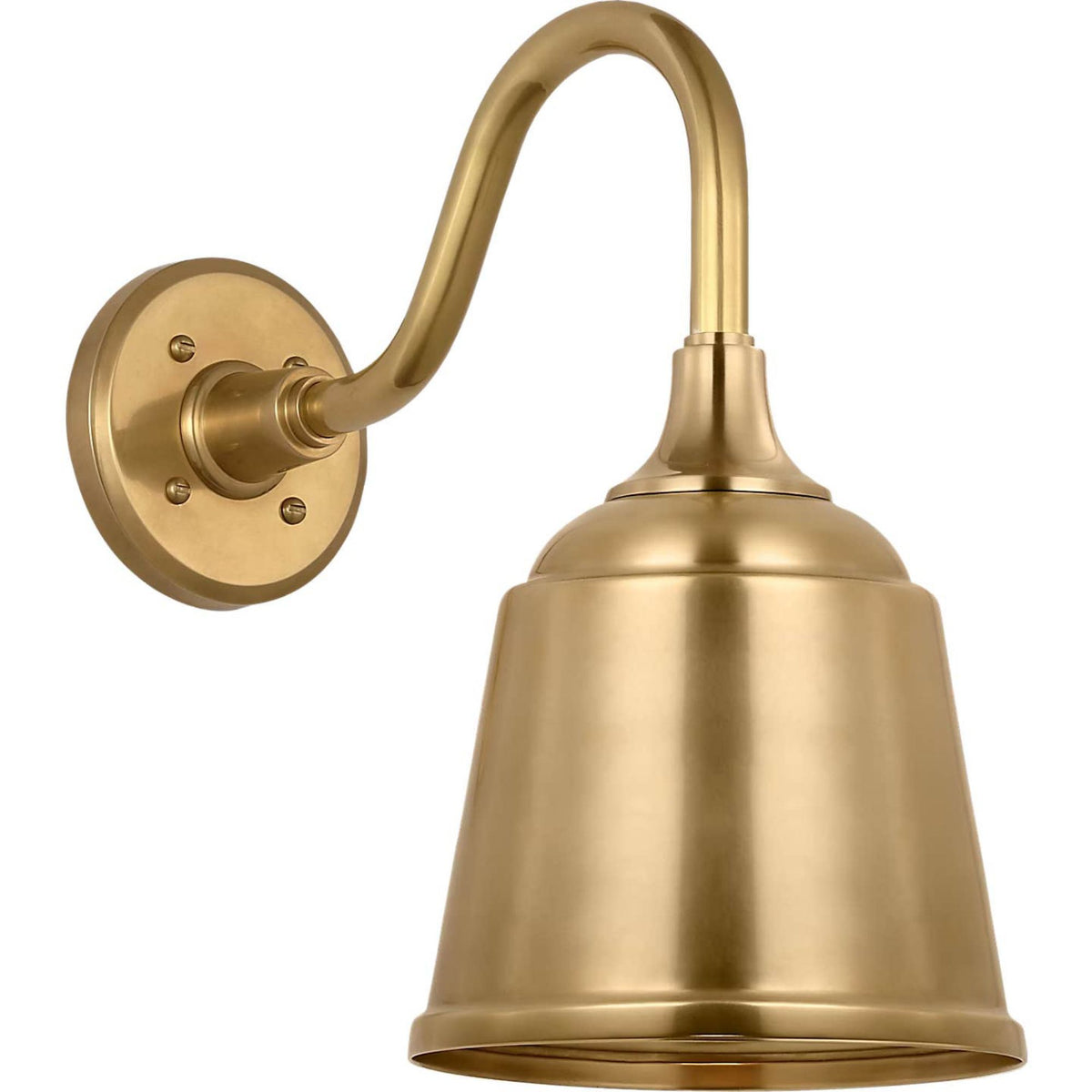 Thomas O'Brien Academy 11" Flynn Barn Light in Hand-Rubbed Antique Brass with 8" Hand-Rubbed Antique Brass Rockhouse Shade W8" x H14.25" x E14.5"