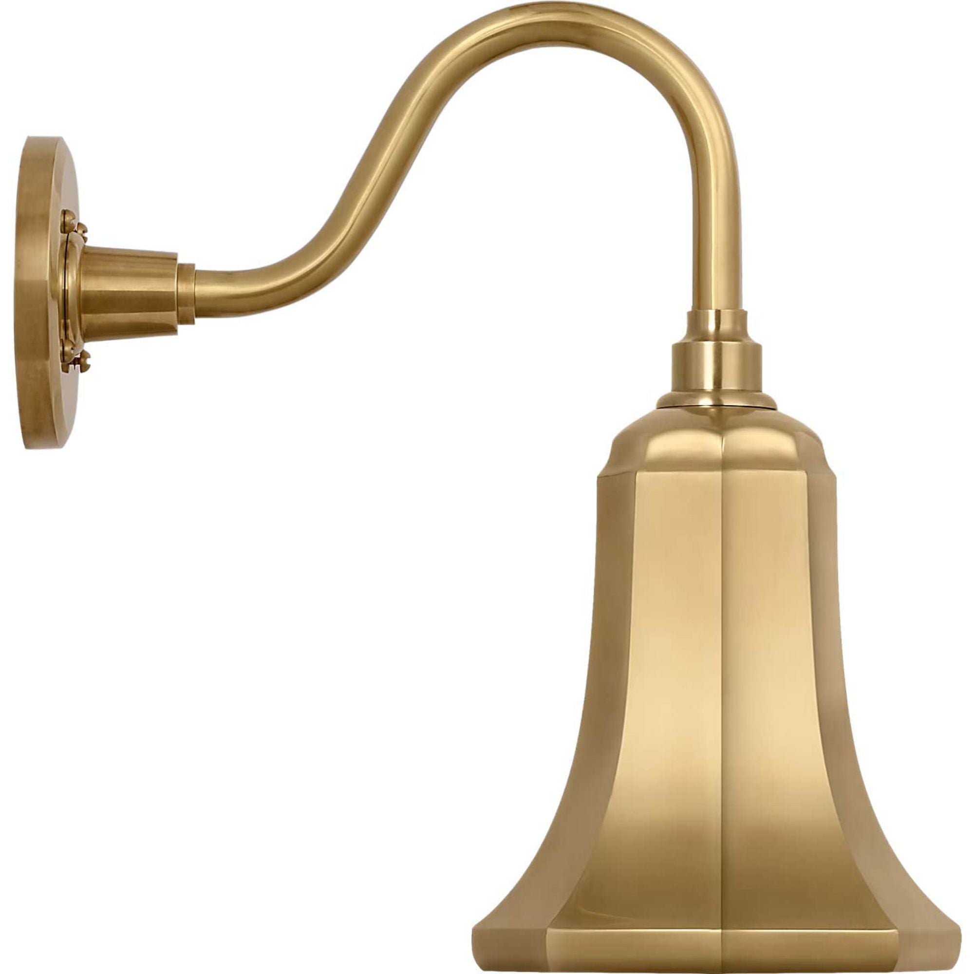 Thomas O'Brien Academy 11" Flynn Barn Light in Hand-Rubbed Antique Brass with 7.5" Hand-Rubbed Antique Brass Savannah Shade W7.5" x H14.75" x E14.25"