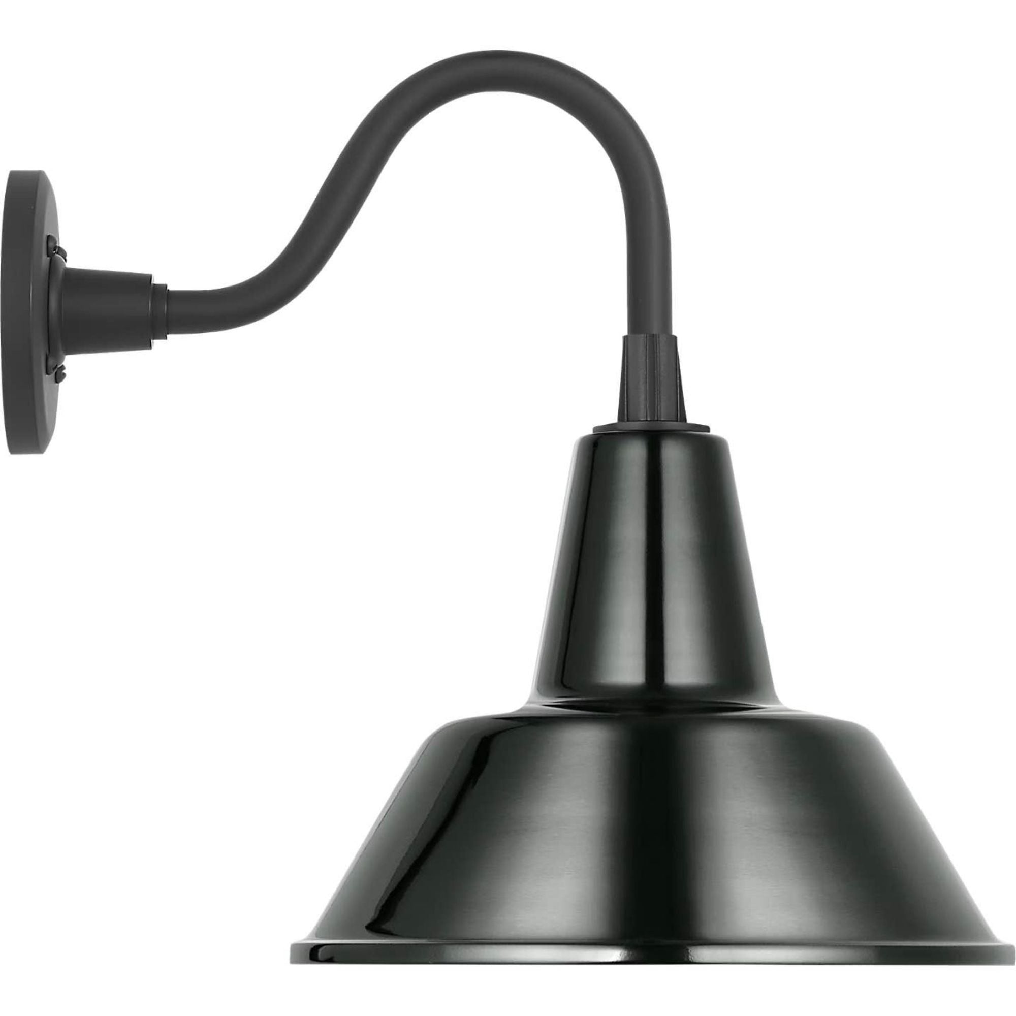 Thomas O'Brien Academy 11" Flynn Barn Light in Matte Black with 12.5" Green Bowers Shade W12.5" x H15.5" x E16.75"