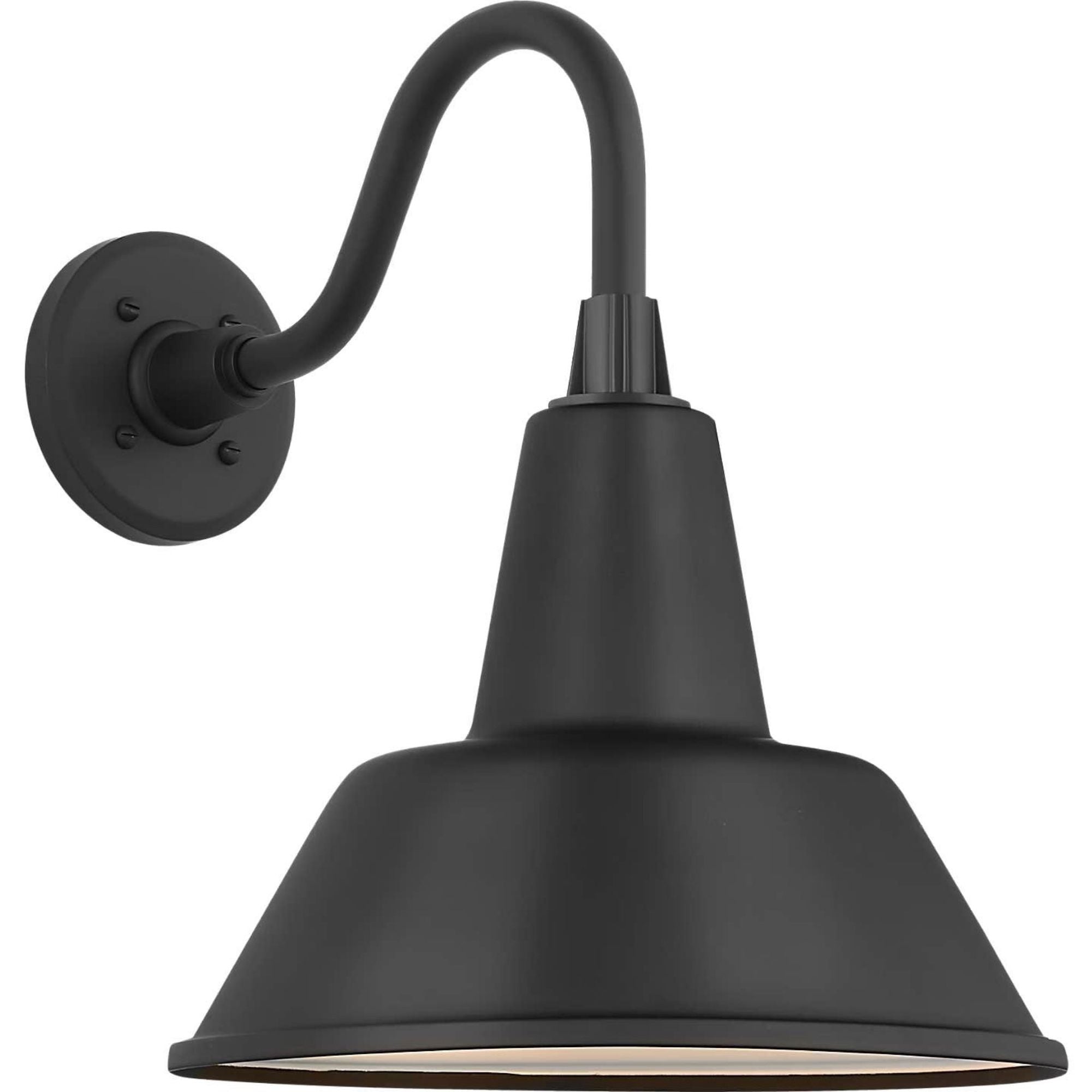 Thomas O'Brien Academy 11" Flynn Barn Light in Matte Black with 12.5" Matte Black Bowers Shade W12.5" x H15.5" x E16.75"