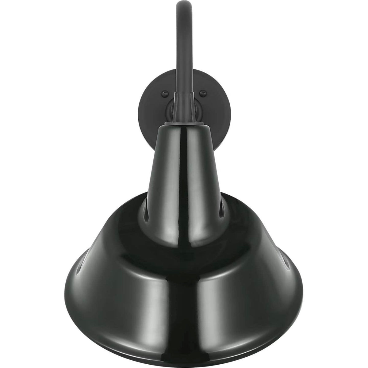 Thomas O'Brien Academy 11" Flynn Barn Light in Matte Black with 12.5" Green Tilted Bowers Shade W12.5" x H18.5" x E14"