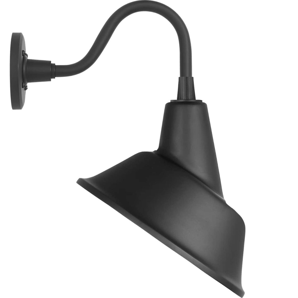 Thomas O'Brien Academy 11" Flynn Barn Light in Matte Black with 12.5" Matte Black Tilted Bowers Shade W12.5" x H18.5" x E14"