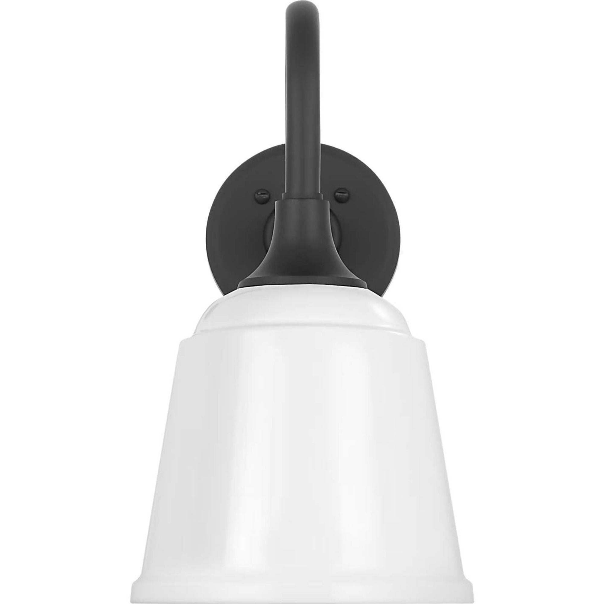 Thomas O'Brien Academy 11" Flynn Barn Light in Matte Black with 8" White Rockhouse Shade W8" x H14.25" x E14.5"