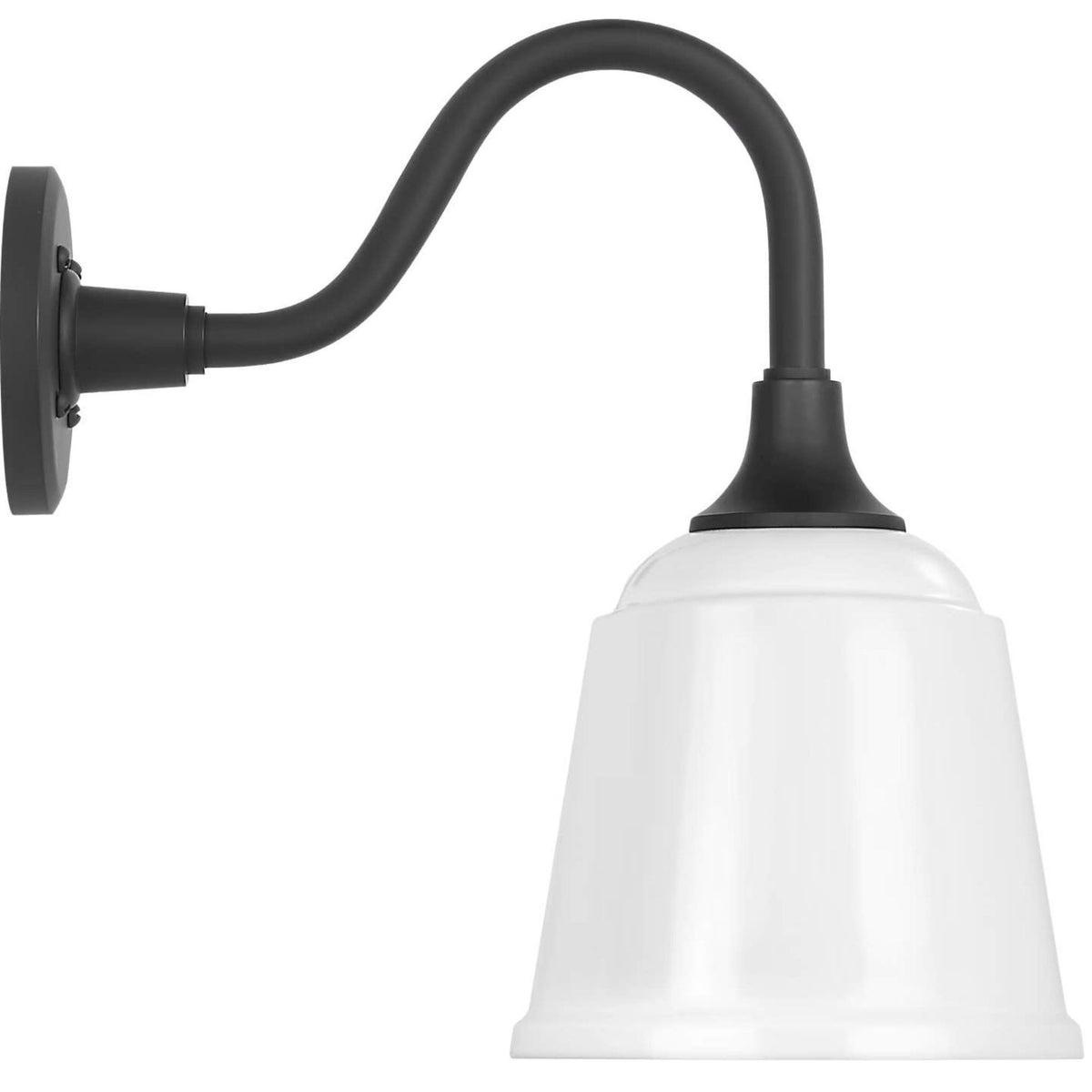Thomas O'Brien Academy 11" Flynn Barn Light in Matte Black with 8" White Rockhouse Shade W8" x H14.25" x E14.5"