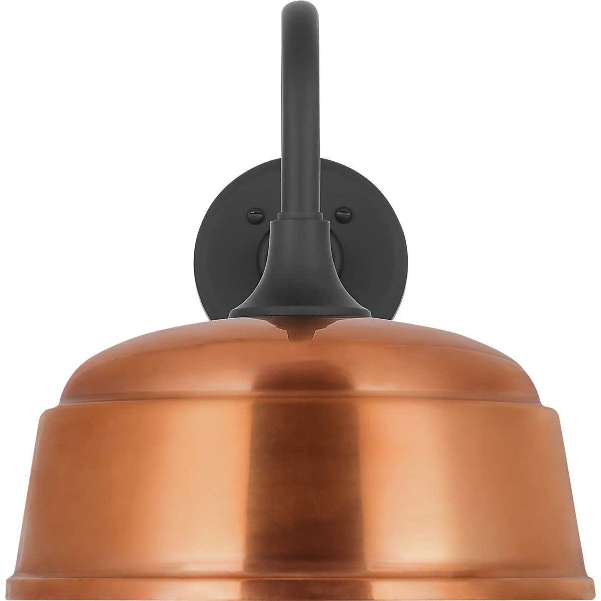 Thomas O'Brien Academy 11" Flynn Barn Light in Matte Black with 12.5" Soft Copper Rockhouse Shade W12.5" x H13" x E16.75"