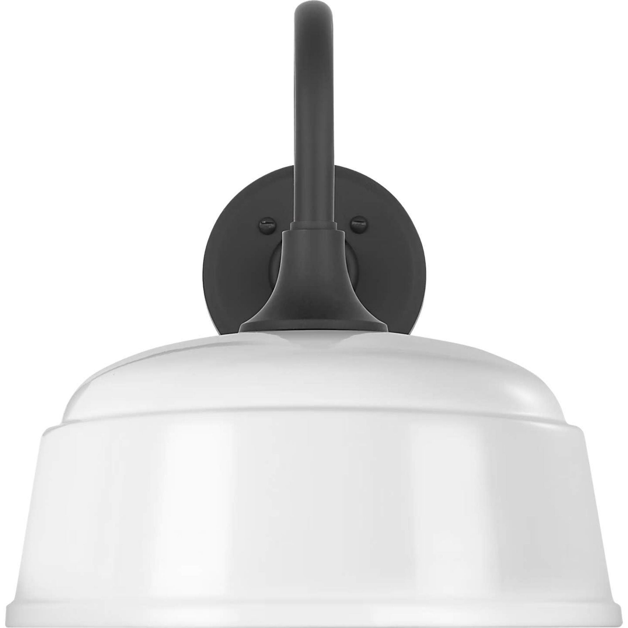 Thomas O'Brien Academy 11" Flynn Barn Light in Matte Black with 12.5" White Rockhouse Shade W12.5" x H13" x E16.75"