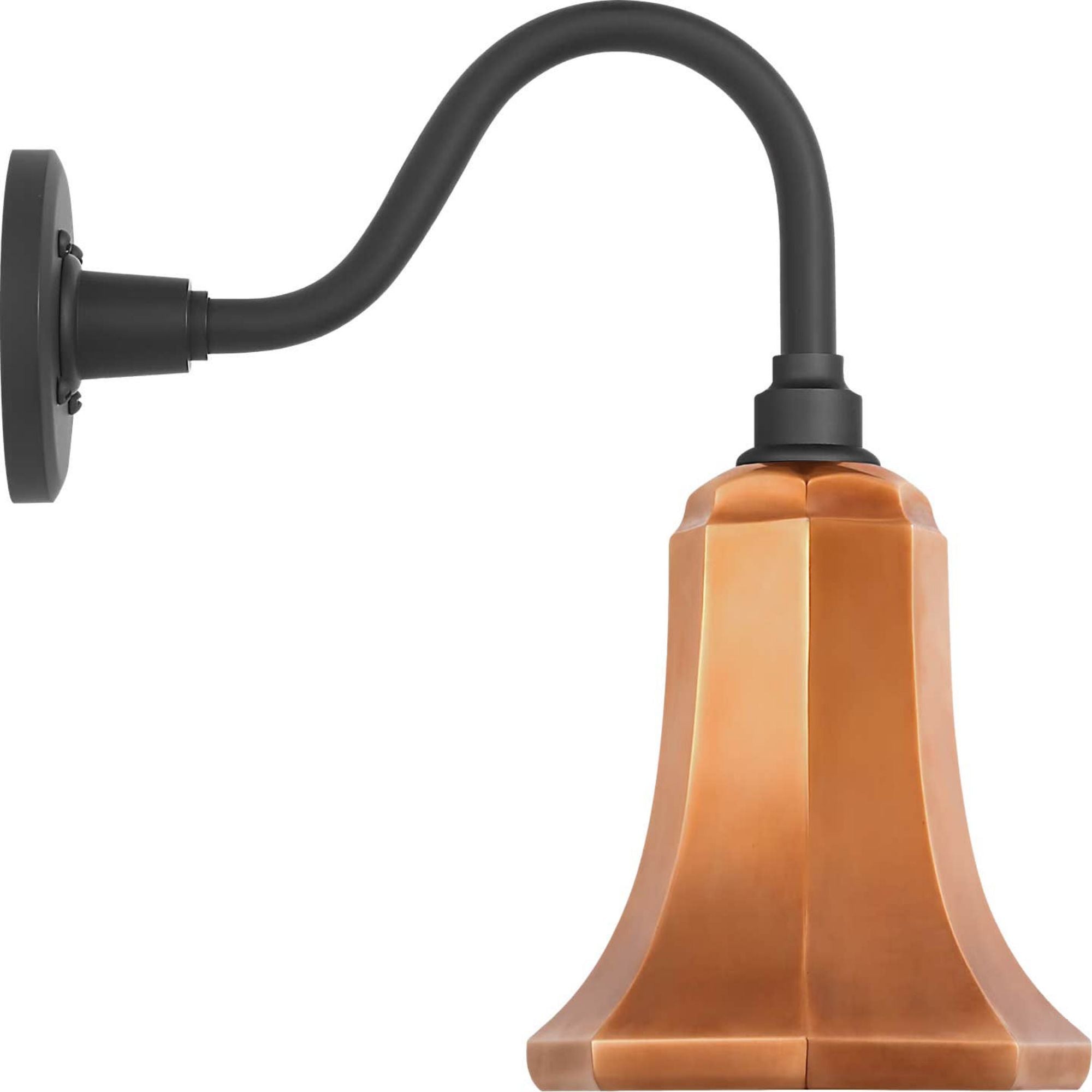 Thomas O'Brien Academy 11" Flynn Barn Light in Matte Black with 7.5" Soft Copper Savannah Shade W7.5" x H14.75" x E14.25"