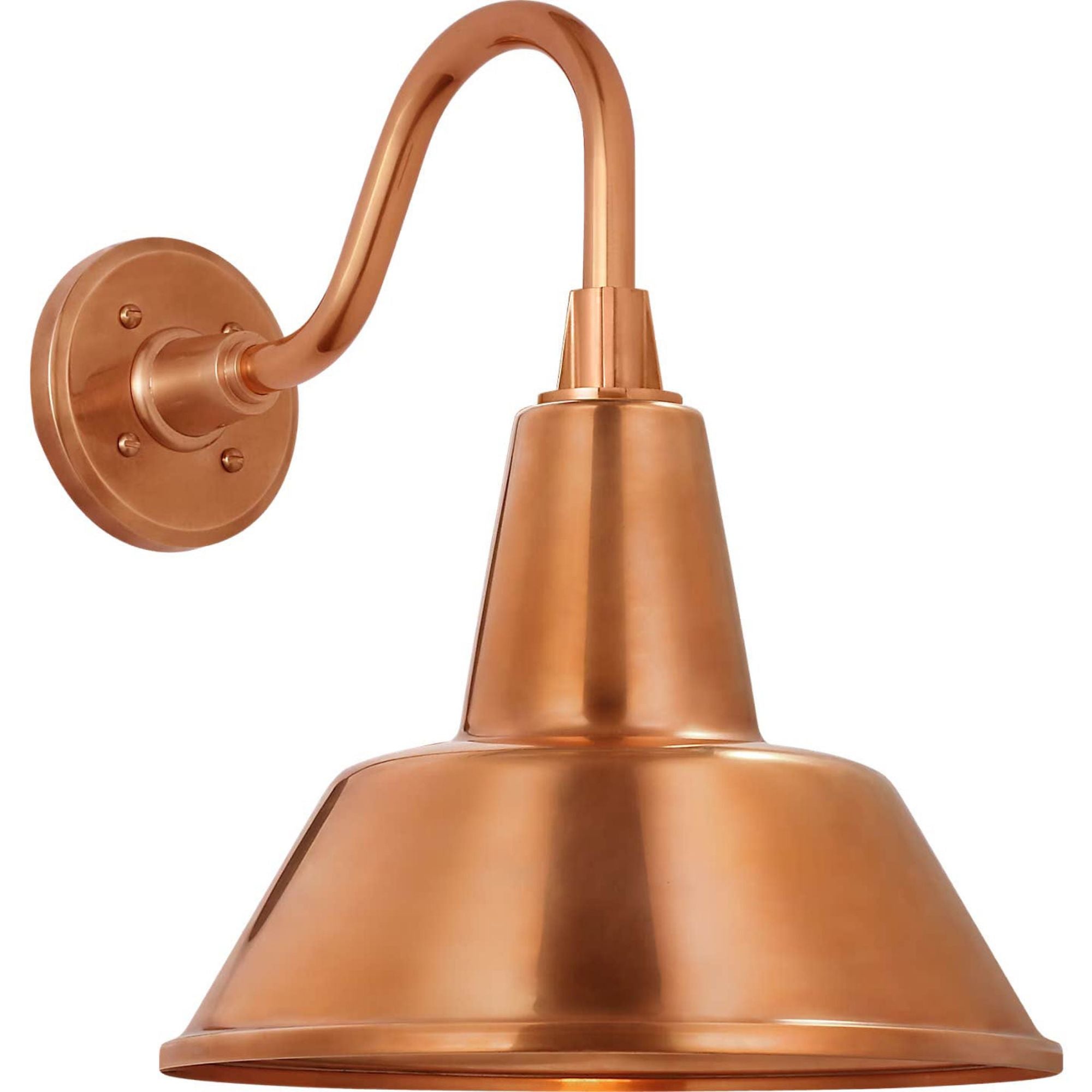 Thomas O'Brien Academy 11" Flynn Barn Light in Soft Copper with 12.5" Soft Copper Bowers Shade W12.5" x H15.5" x E16.75"