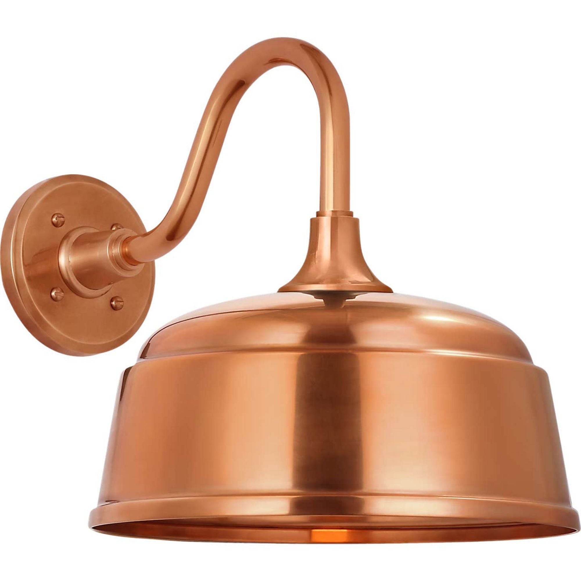 Thomas O'Brien Academy 11" Flynn Barn Light in Soft Copper with 12.5" Soft Copper Rockhouse Shade W12.5" x H13" x E16.75"