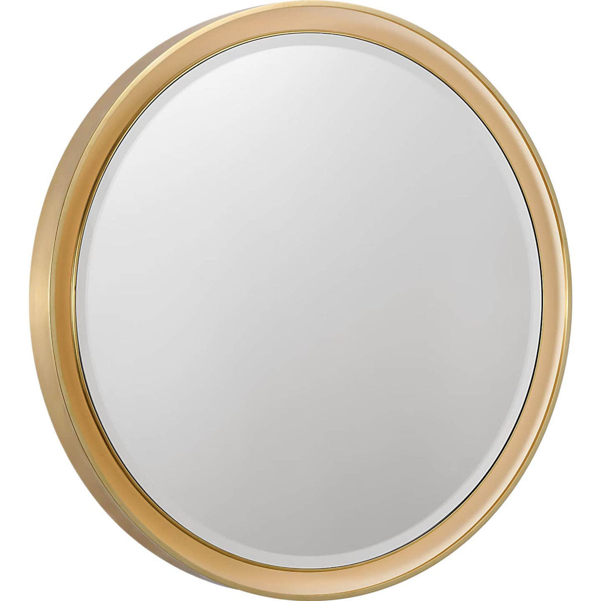 Thomas O'Brien Tricia 30" Illuminated Round Mirror in Hand-Rubbed Antique Brass W30" x H30" x E3"