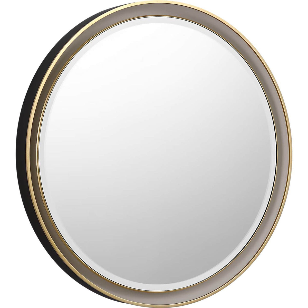 Thomas O'Brien Tricia 30" Illuminated Round Mirror in Modern Iron and Gild W30" x H30" x E3"