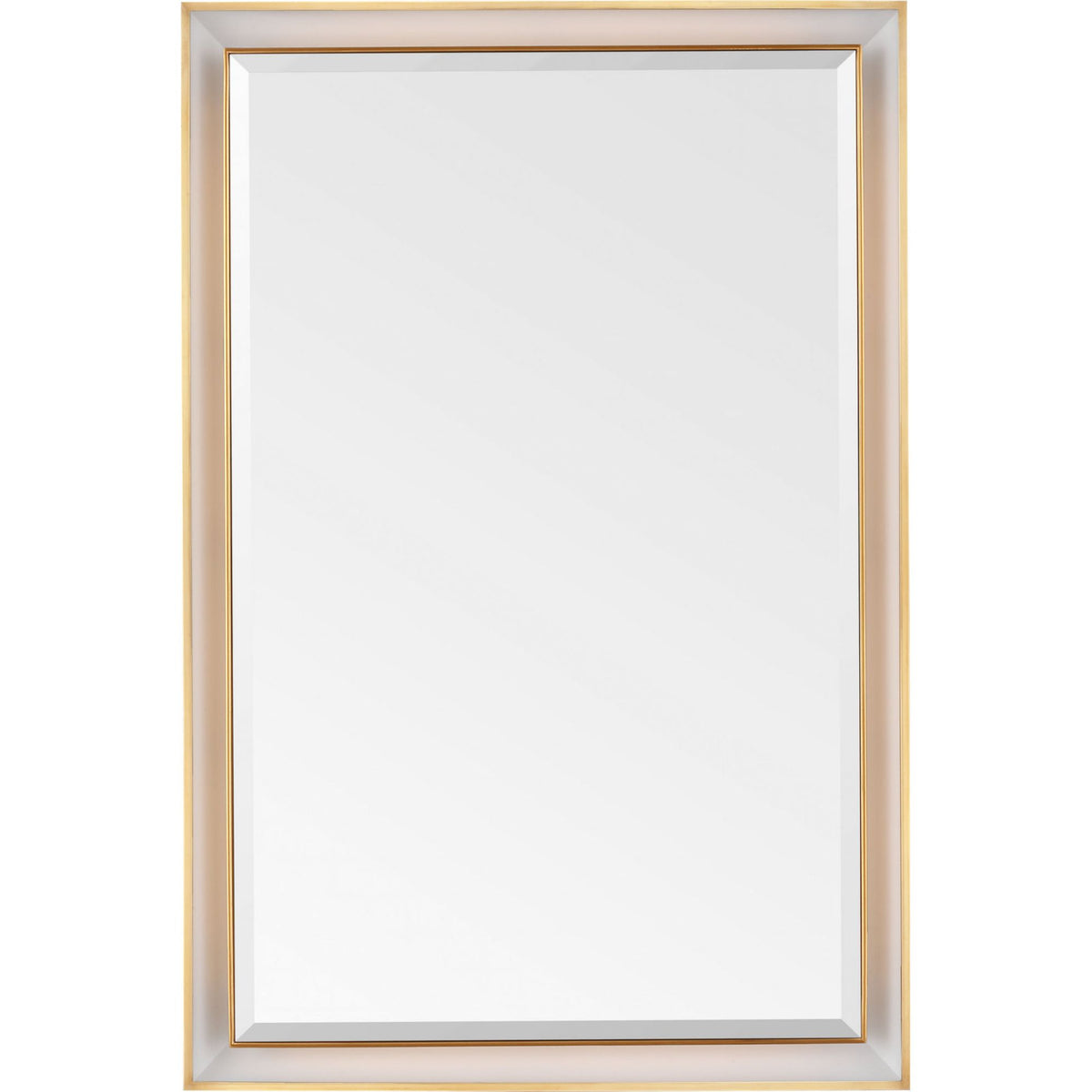 Thomas O'Brien Tricia 24" Illuminated Rectangular Mirror in Hand-Rubbed Antique Brass W24" x H36" x E3"