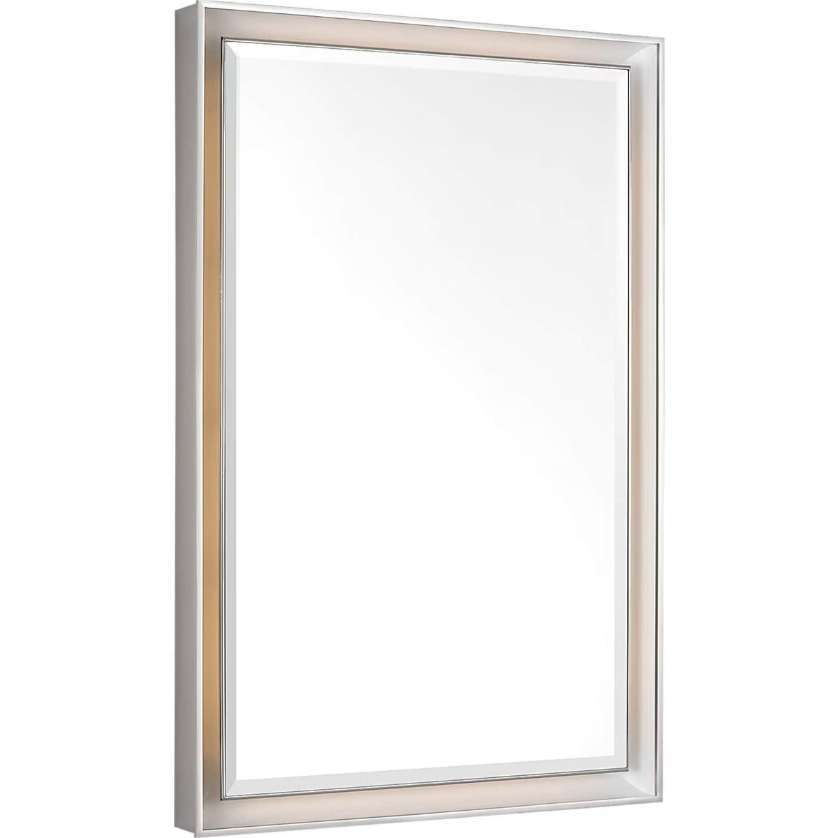 Thomas O'Brien Tricia 24" Illuminated Rectangular Mirror in Polished Nickel W24" x H36" x E3"