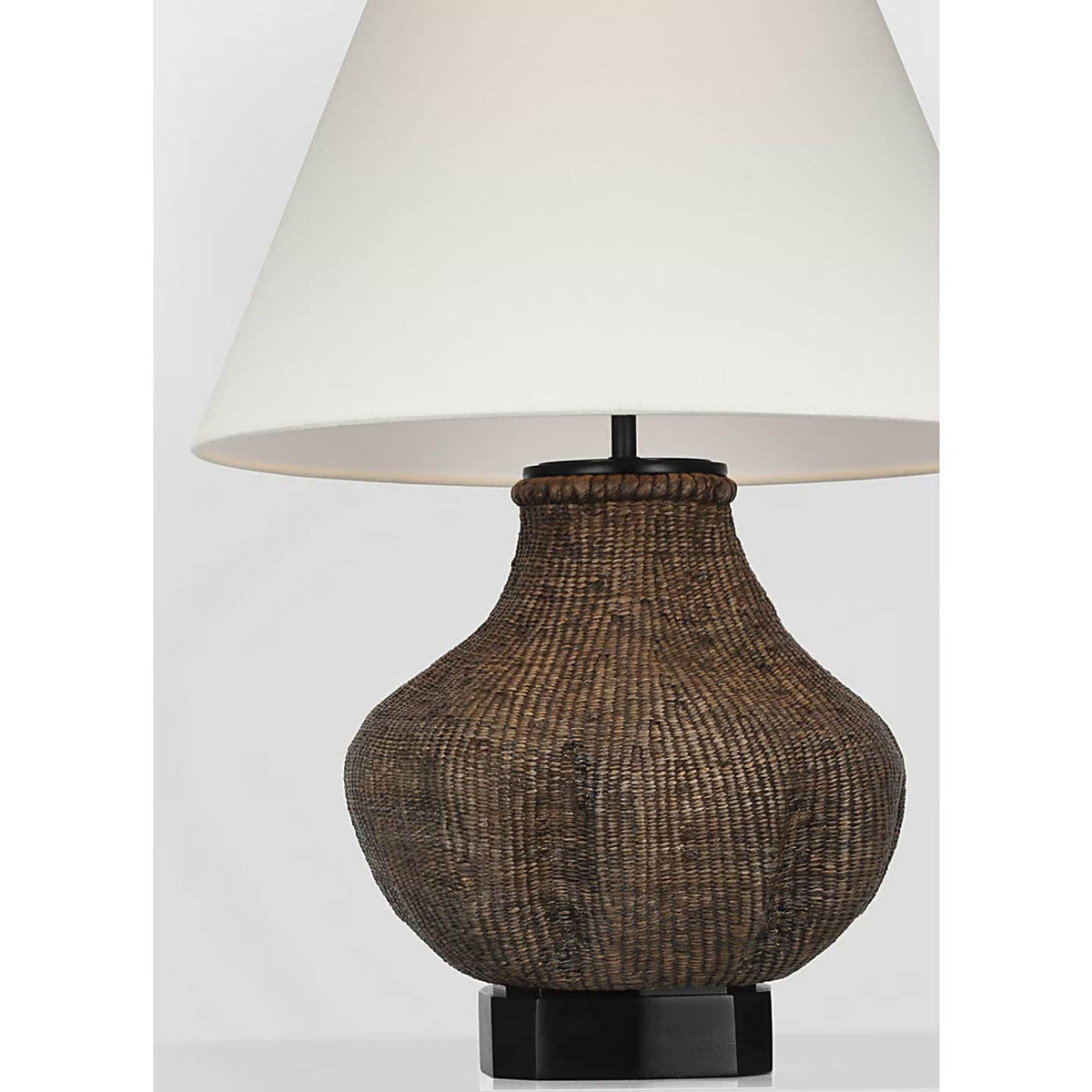 Thomas O'Brien Tahiti 25" Table Lamp in Smoke with Linen Shade W17" x H24.75"