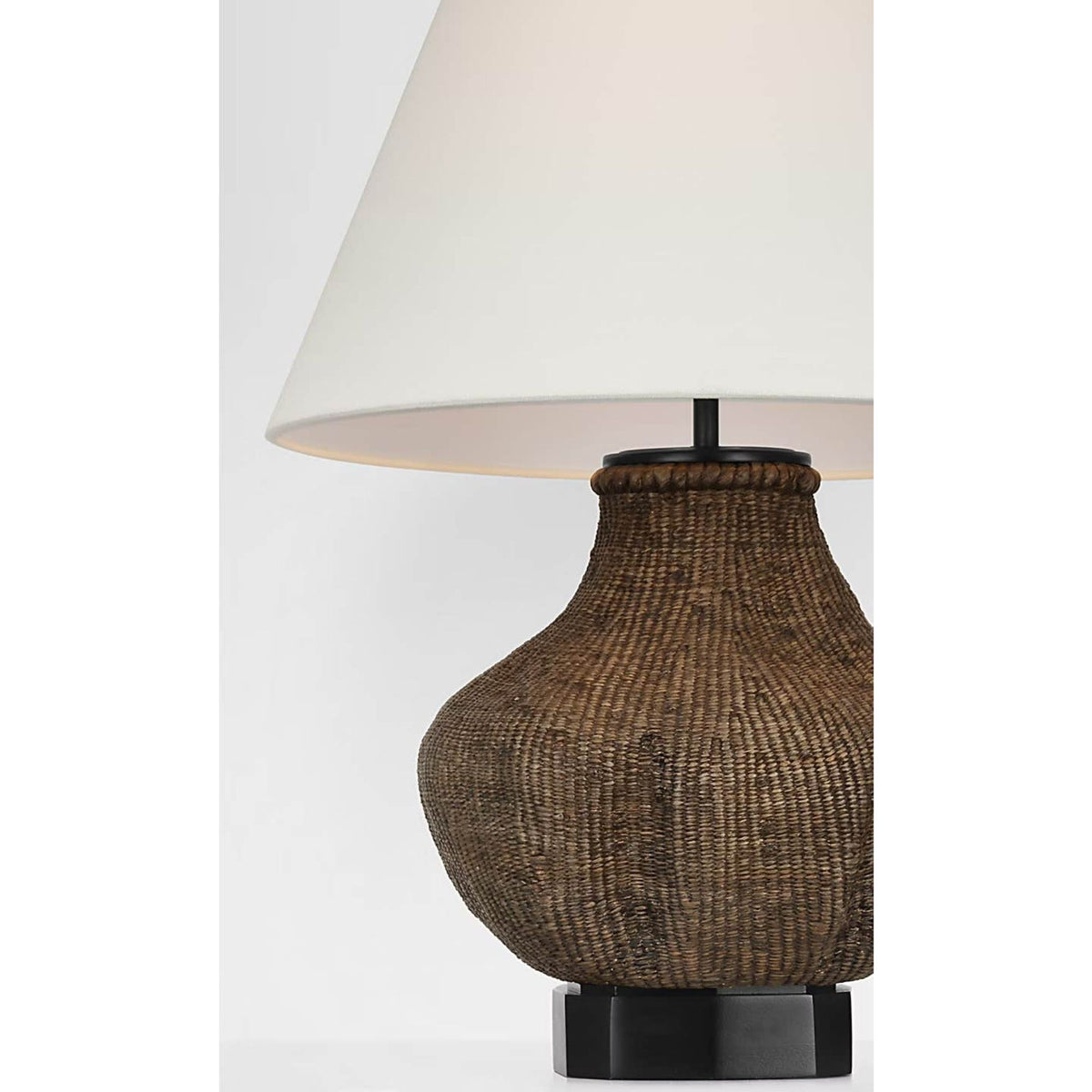 Thomas O'Brien Tahiti 25" Table Lamp in Smoke with Linen Shade W17" x H24.75"