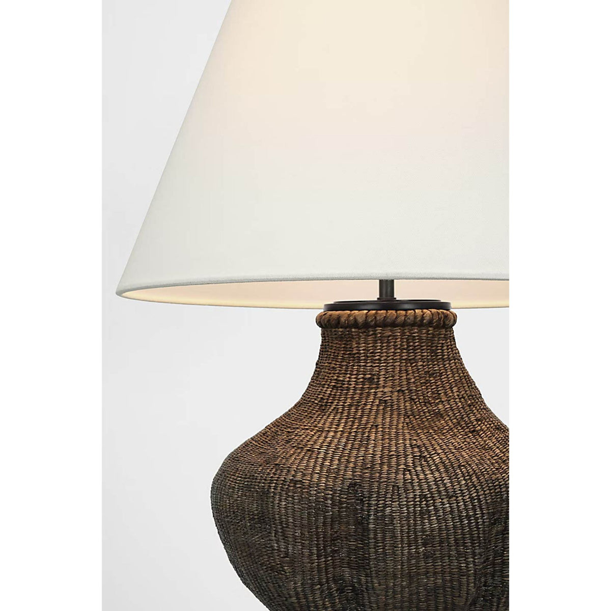 Thomas O'Brien Tahiti 25" Table Lamp in Smoke with Linen Shade W17" x H24.75"