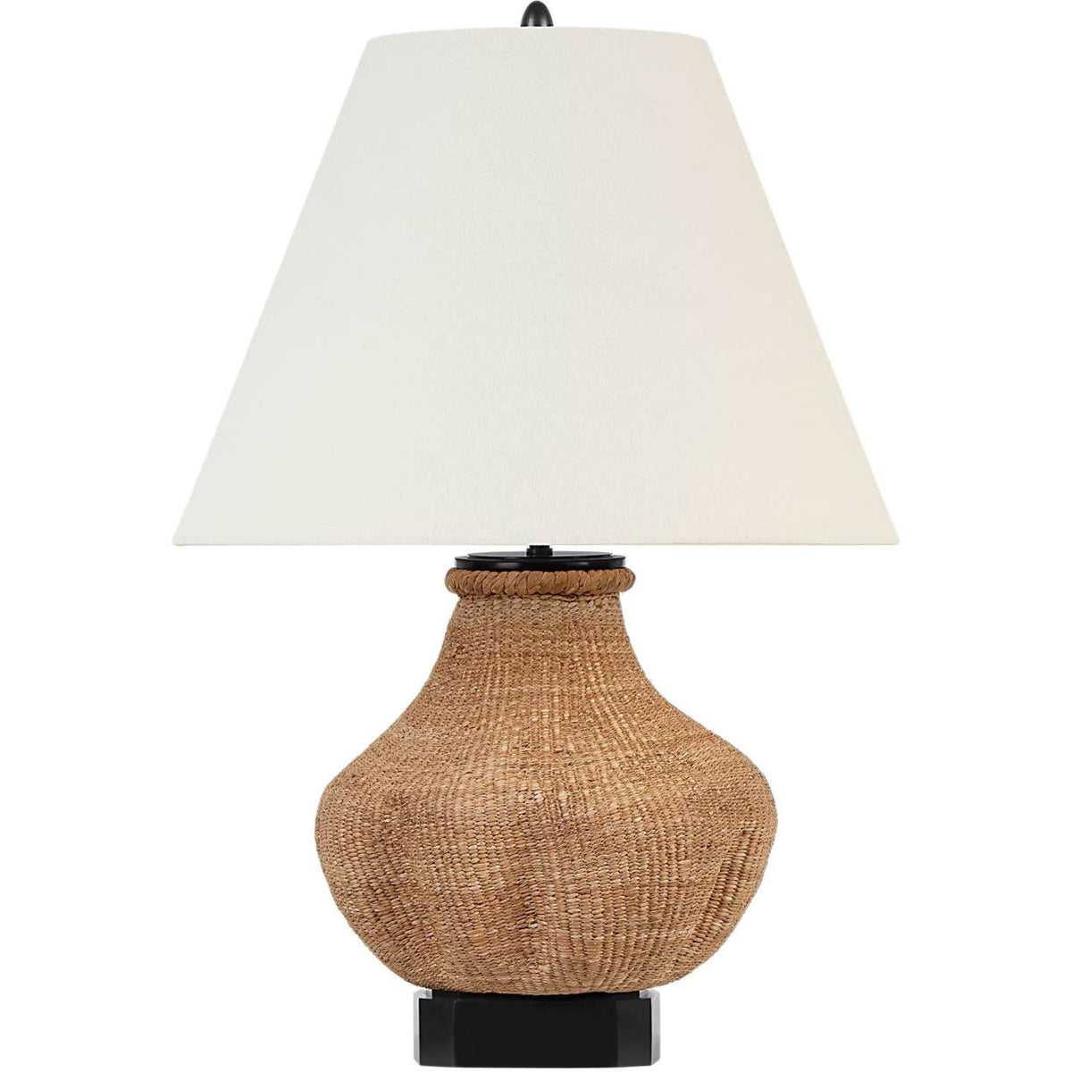 Thomas O'Brien Tahiti 25" Table Lamp in Toast with Linen Shade W17" x H24.75"